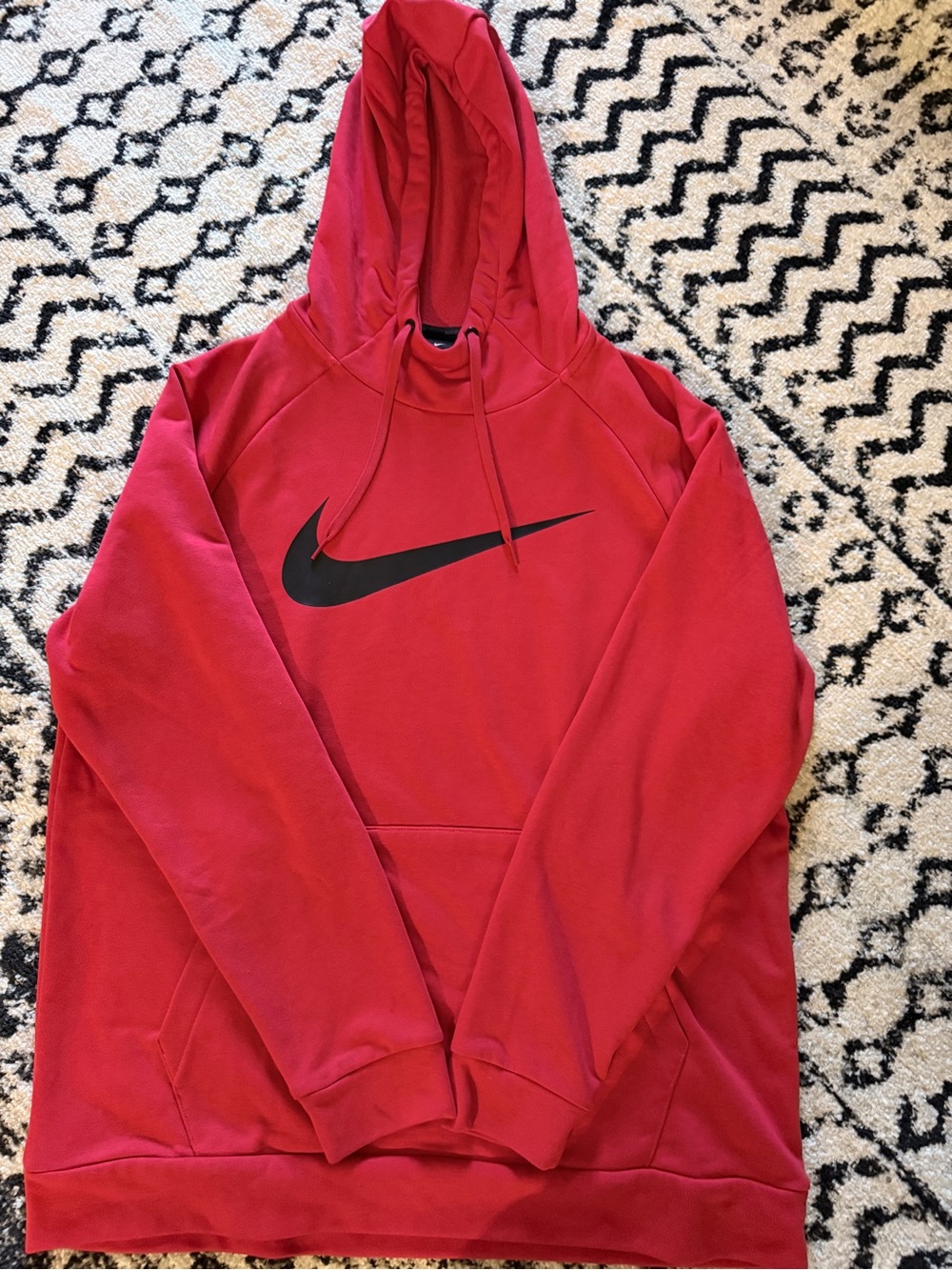 Nike Red Hoodie with Black Swoosh